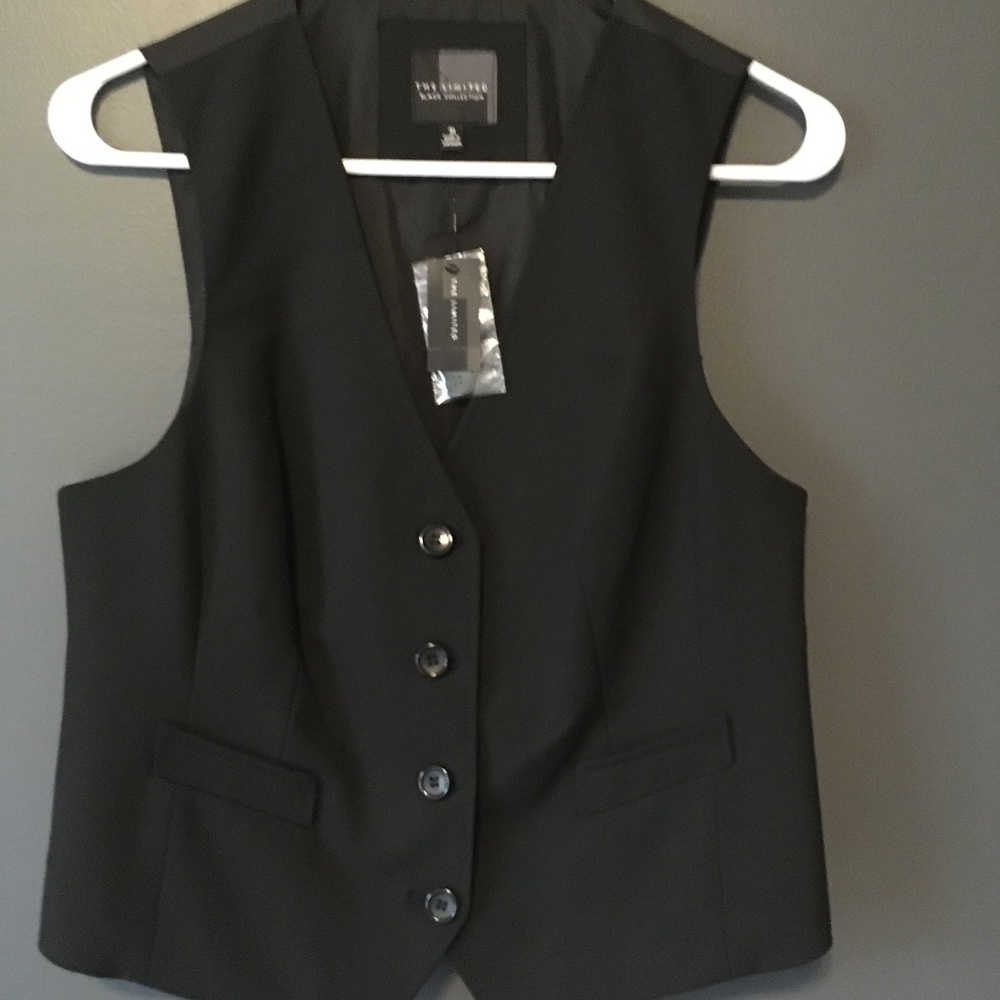 The Limited Black Collection Suit Style Vest W.Med